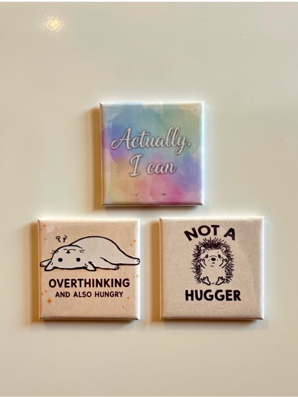 Set of 3 Custom 2x2” Square Magnets Custom Made Relatable Humor